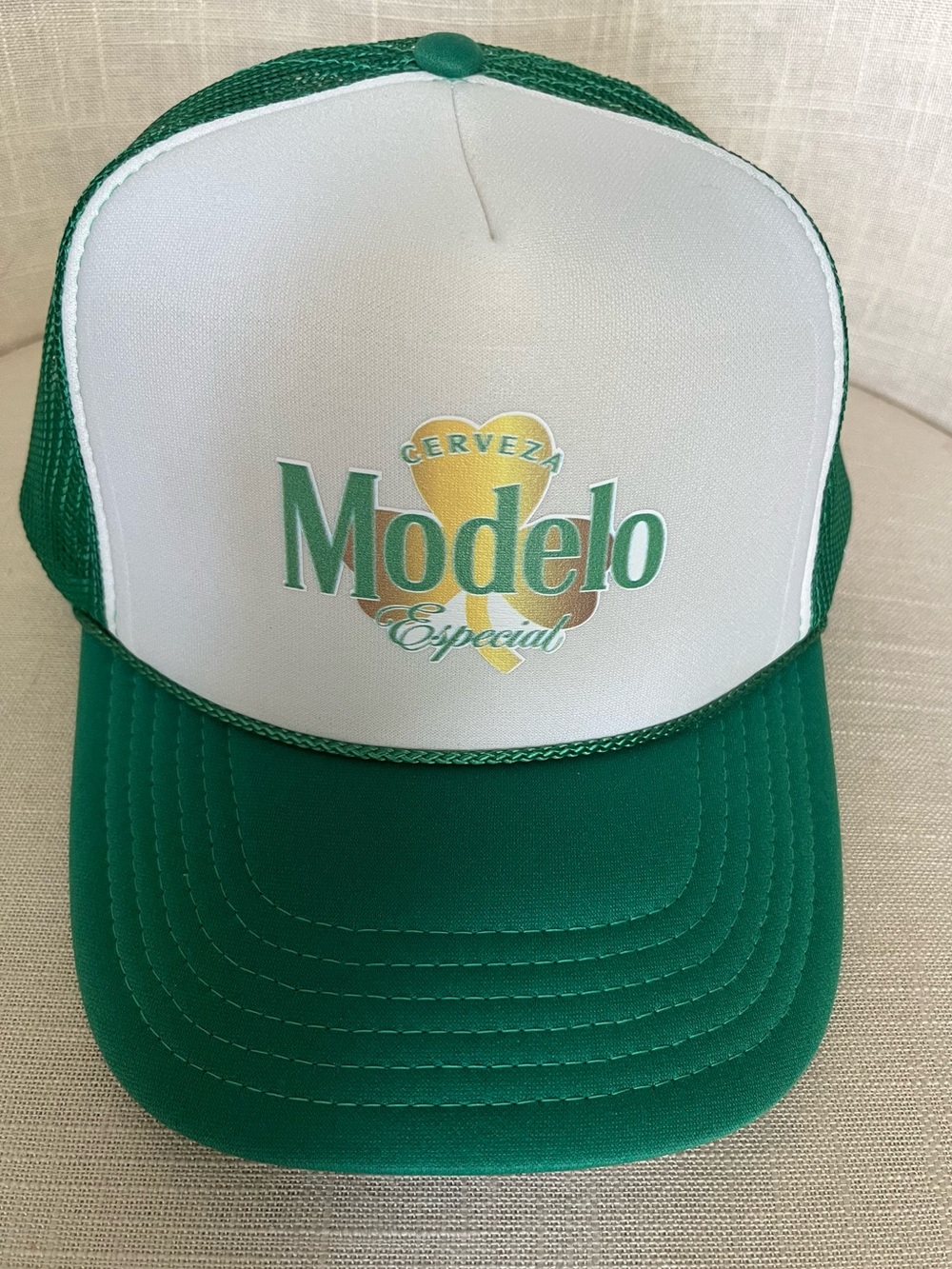 OTTO Green and White Modelo Especial Trucker Hat